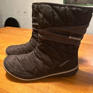 Black waterproof side zip boots size 8.5